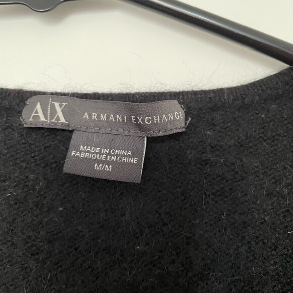 Armani Exchange Wool Blend Cardigan - Black/Grey Size M - Picture 2 of 3